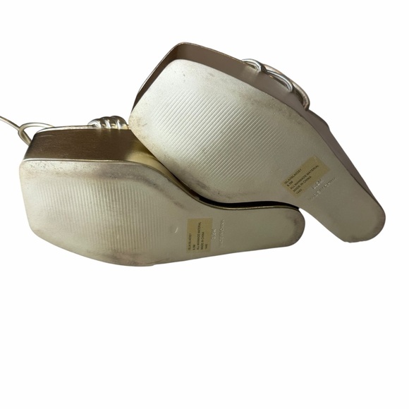 Steve Madden Isla Gold Lace-Up Platform Wedge Sandals Women’s 8.5 - Picture 7 of 8